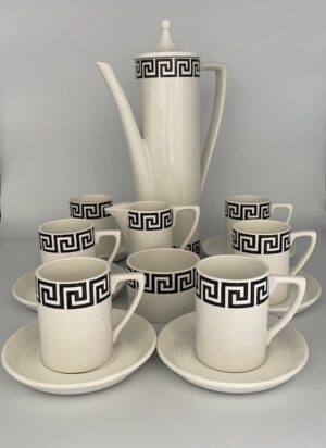 Portmeirion Coffee Set in White Greek Key