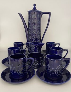 Portmeirion Coffee Set in Blue Totem