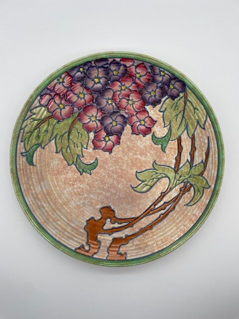 Charlotte Rhead Crown Ducal Charger "Hydrangea"