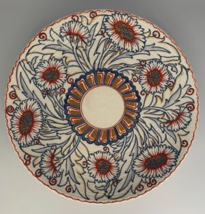 Charlotte Rhead Crown Ducal Charger "Carnation"