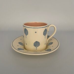 Susie Cooper Crown Works Cup & Saucer "Blue Fern" c1932