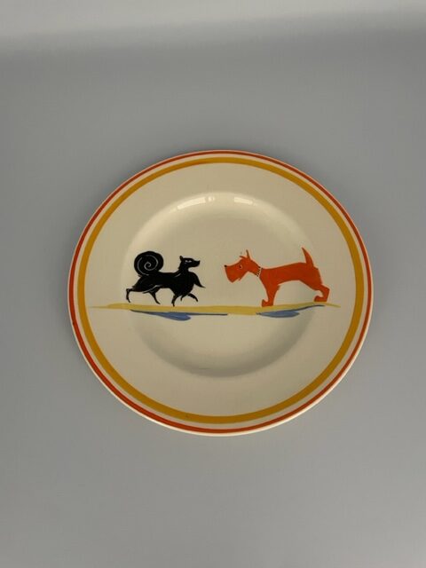 Susie Cooper Crown Works Plate "Black Pom & Tango Terrier"